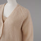 Sandfarbene Strickjacke aus Cashmere und Cotton