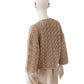 Taupefarbene, grob gestrickte Strickjacke