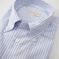 Weiß/Hellblau, gestreiftes Oxford-Hemd mit Button-Down