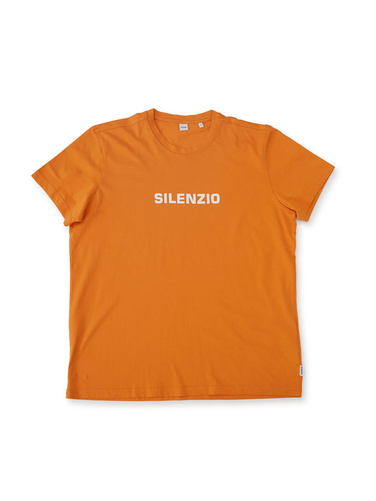 Orangefarbenes T-Shirt „Silenzio“ von ASPESI