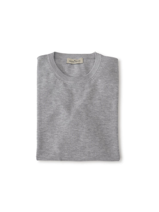 Grauer Baumwoll-Roundneck von Bruno Manetti