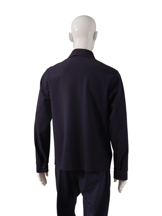 Dunkelblaues Scuba-Overshirt von Harris Wharf London – Ansicht 2