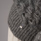 Grey chunky knit sweater with lurex threads