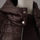 Dark brown down jacket