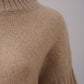Sand-colored turtleneck made of cashmere and silk