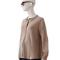 Sand-colored overshirt made of cashmere and cotton