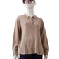 Sand-colored overshirt made of cashmere and cotton