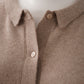 Sand-colored overshirt made of cashmere and cotton