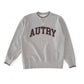 Grey sweatshirt with burgundy lettering
