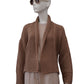 Camel-colored, chunky knit cardigan