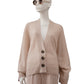Powder-colored wool and cashmere cardigan