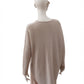Sand-colored cashmere V-neck