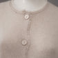 Sand-colored cashmere and silk cardigan