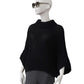 Black chunky knit oversized turtleneck