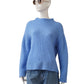 Blue cashmere and silk turtleneck