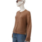 Haselnussfarbene Strickjacke aus Cashmere und Cotton
