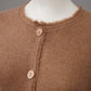 Haselnussfarbene Strickjacke aus Cashmere und Cotton