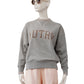 Grey sweatshirt with pink lettering