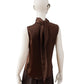 Dark brown silk shirt with bow