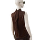 Dark brown silk shirt with bow
