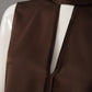Dark brown silk shirt with bow