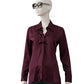 Bordeauxfarbene, taillierte Bluse