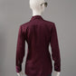 Bordeauxfarbene, taillierte Bluse