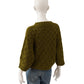 Moosgrüner, grob gestrickter Woll-Pullover