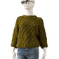 Moosgrüner, grob gestrickter Woll-Pullover