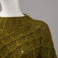 Moosgrüner, grob gestrickter Woll-Pullover