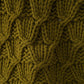 Moosgrüner, grob gestrickter Woll-Pullover