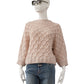 Puderfarbener, grob gestrickter Pullover