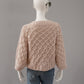 Puderfarbener, grob gestrickter Pullover