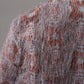 Blau/Rostbrauner, gemusterter Blazer mit Fransen