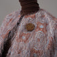 Blau/Rostbrauner, gemusterter Blazer mit Fransen
