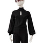 Schwarzer Turtleneck mit Ballonarm