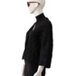 Schwarze, grob gestrickte Strickjacke