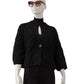 Schwarze, grob gestrickte Strickjacke