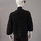 Schwarze, grob gestrickte Strickjacke