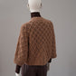 Camelfarbene, grob gestrickte Strickjacke