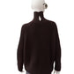 Dunkelbrauner Cashmere-Rollkragenpullover mit Lurexfäden