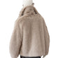 Sandfarbene Fake-Fur Jacke