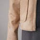 Sandfarbene Fake-Fur Wendejacke