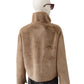 Sandfarbene Fake-Fur Wendejacke