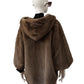 Braune Fake-Fur Wendejacke mit Kapuze
