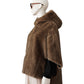 Braune Fake-Fur Wendejacke mit Kapuze