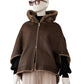 Braune Fake-Fur Wendejacke mit Kapuze