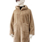 Sandfarbener Fake-Fur Wendemantel