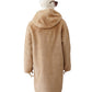 Sandfarbener Fake-Fur Wendemantel