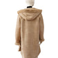 Sandfarbener Fake-Fur Wendemantel